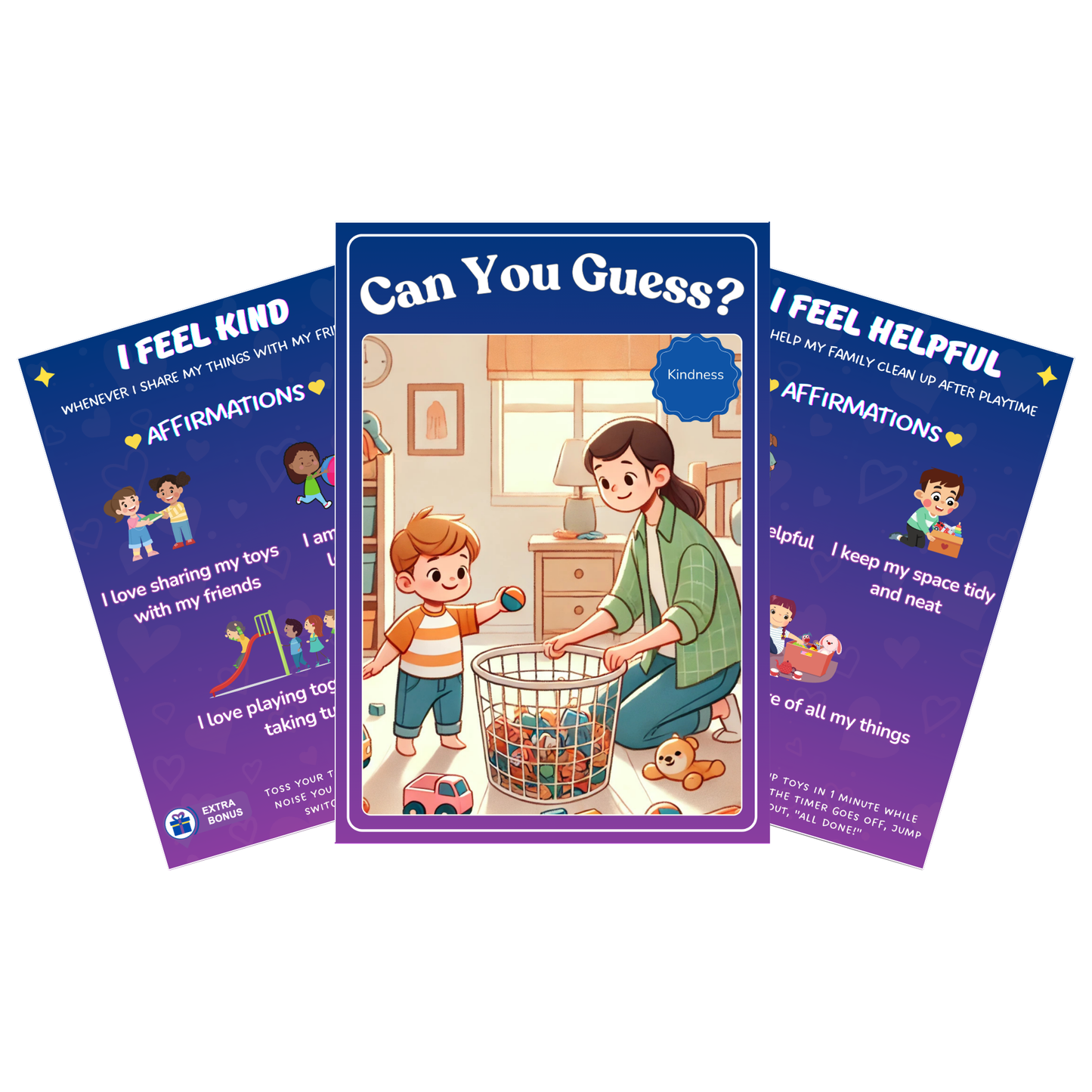 Emotion Express- Affirmation Cards for Kids Ages (3-6)